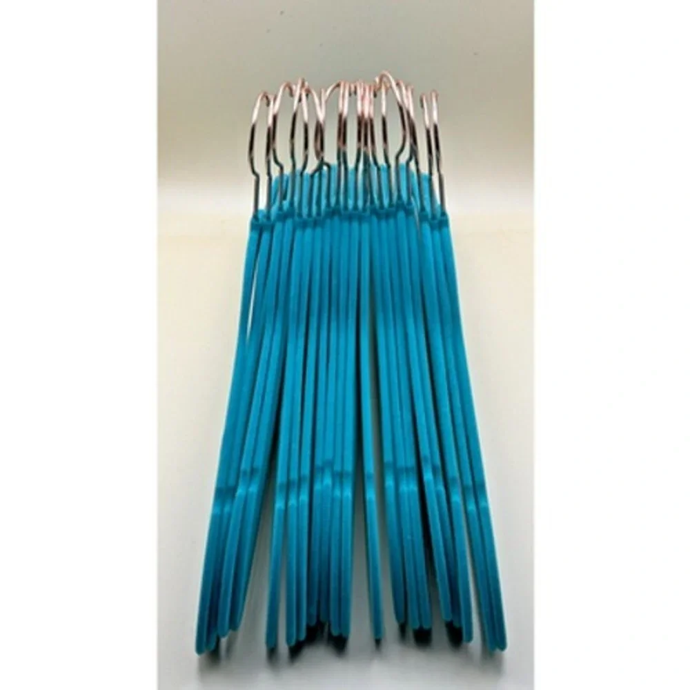 20 Teal Flocked felt Non-Slip Velvet Clothes Hangers Standard Size Ultra Slim